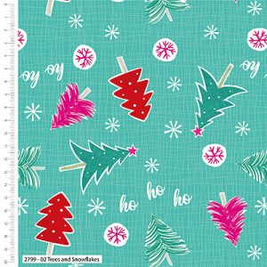 Colourful Christmas-Trees and Snowflakes-by The Craft Cotton Co.