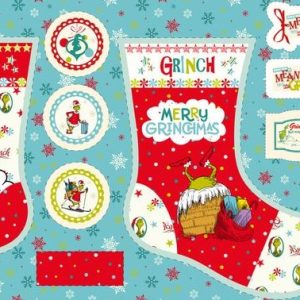 Grinch Christmas Stocking Panel