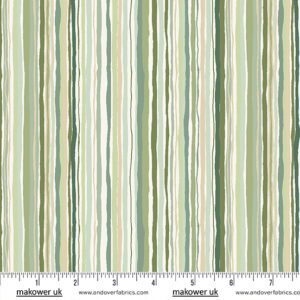 Foxwood-Stripe-Green by Makower