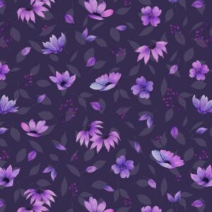 Botanical Magic by Wilmington-Tossed Floral on Purple