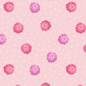Love Blooms-Dahlia & Hearts on pale pink for Lewis & Irene