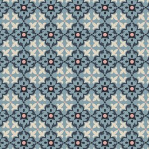 Majolica-Multi Tile on Blue by Jo Rose for Lewis & Irene