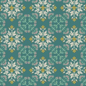 Majolica-Floral Tile on Green by Jo Rose for Lewis & Irene