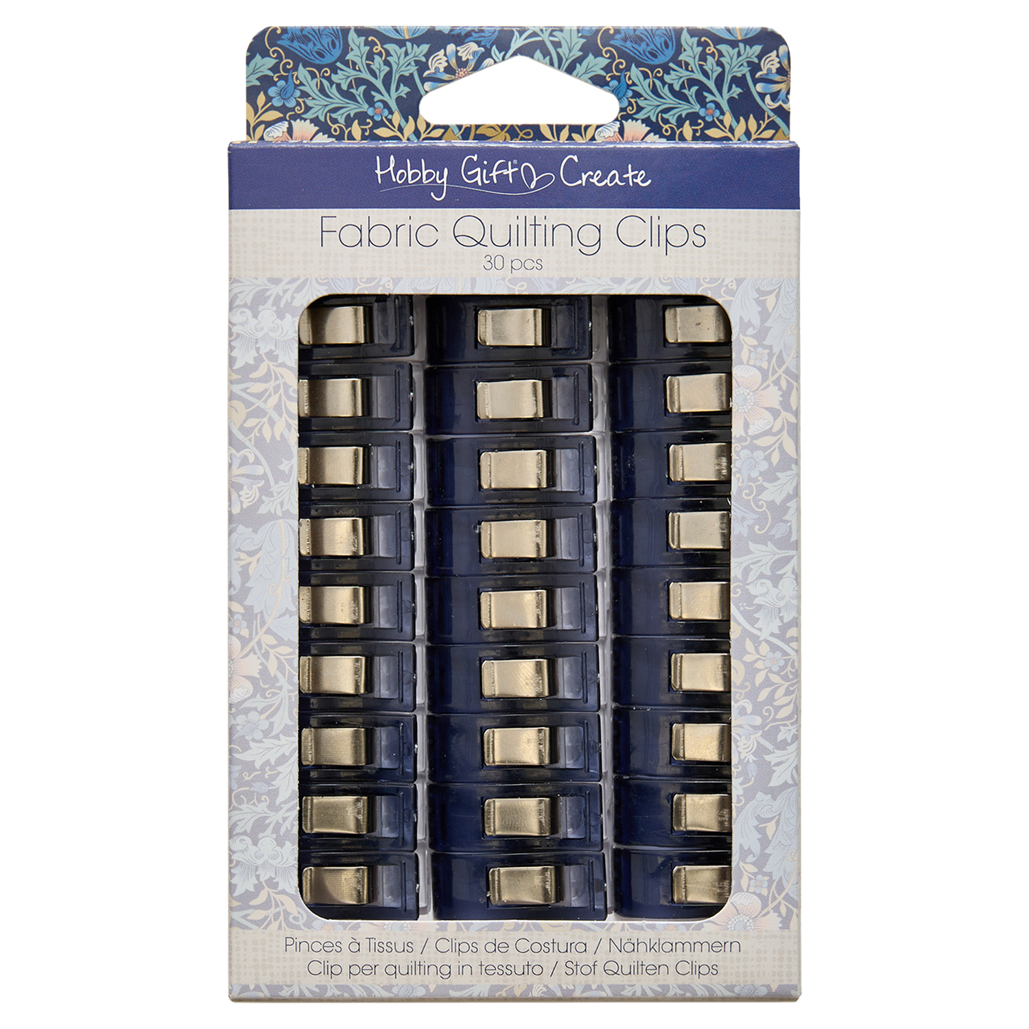 Hobby Gift Quilting Clips- Woodblock Floral