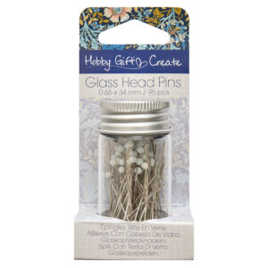 Hobby Gift Glass Head Pins- Woodblock Floral