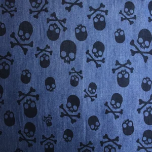 Skulls Lacquered Chambray